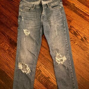 Old Navy Women's Distressed Skinny Jeans - Blue